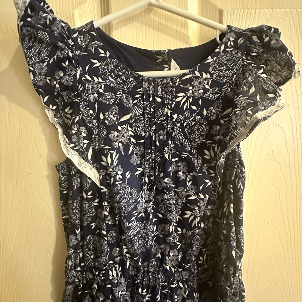 Janie and Jack Navy Floral Jumpsuit - Picture 2 of 6